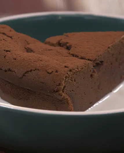 Gâteau chocolat-crème anglaise express