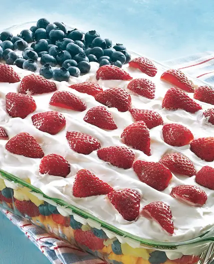 Layered Fruit Flag Salad
