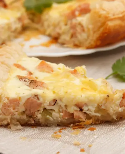 Quiche au saumon fumé et chèvre