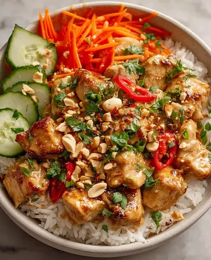 Thai Peanut Chicken Bowls