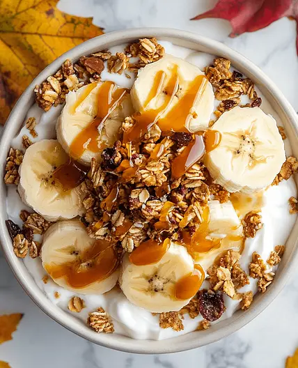 Salted Caramel Banana Yogurt Bowl