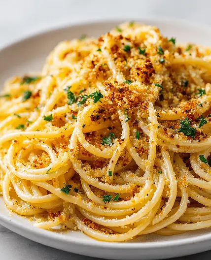 Spaghettoni mit Breadcrumbs