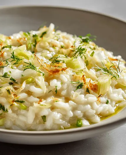 Risotto mit Lauch und Fenchel