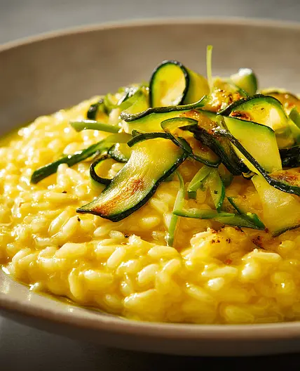 Safranrisotto mit Zucchini