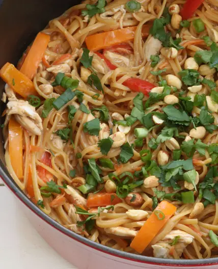 One-Pot Thai Peanut Chicken Pasta