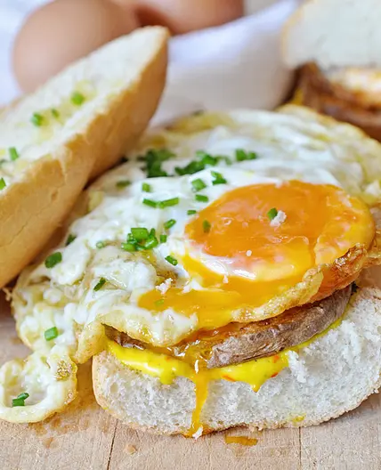 Crispy Fried Egg Sandwich with Potatoes & Saffron Aioli