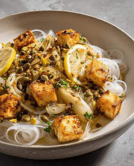Fenchel mit Tofu an Zitronensauce