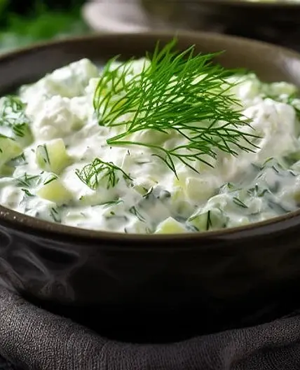 Cottage Cheese with Cucumber and Dill