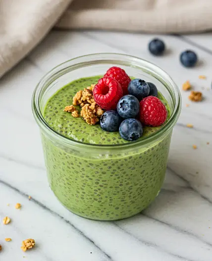 Matcha chia seed pudding