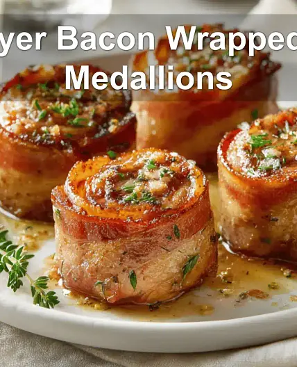 Air Fryer Bacon Wrapped Pork Medallions