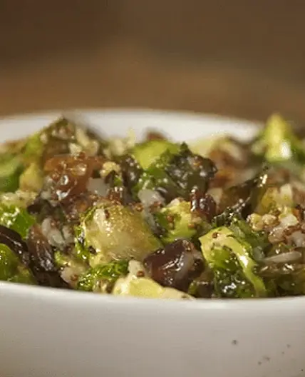 Roasted Brussels Sprouts with Dates and Manchego