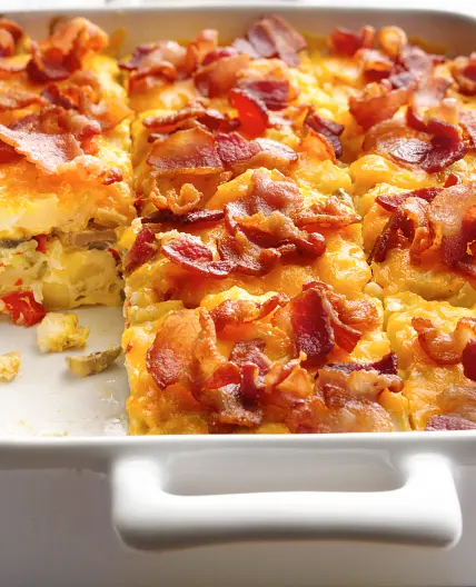 Bacon and Hash Brown Egg Bake