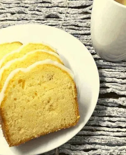Air Fryer Iced Lemon Pound Cake