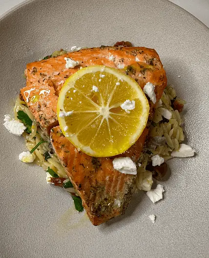 Greek Salmon Orzo