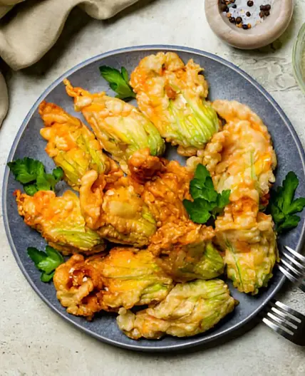 Stuffed Zucchini Flowers Fried
