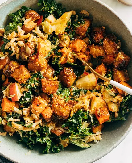 Fall Favorite Maple-Mustard Tempeh Bowls