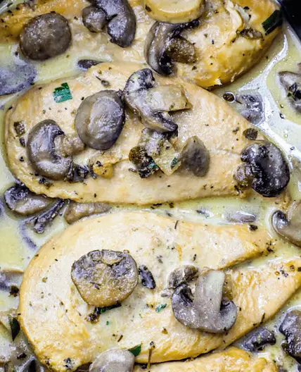 Easy Low Carb Slow Cooker Creamy Chicken Marsala