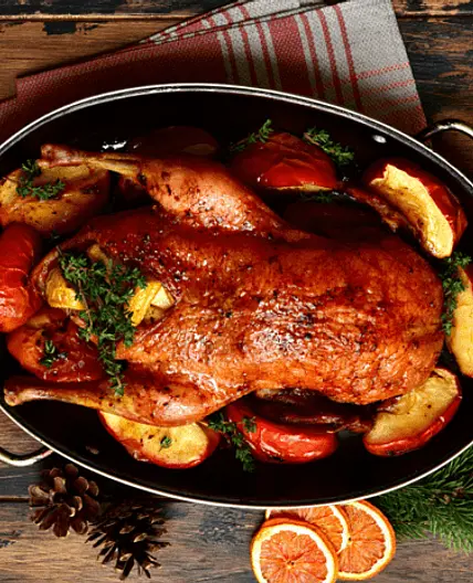 Ente mit Apfel-Orangen-Füllung