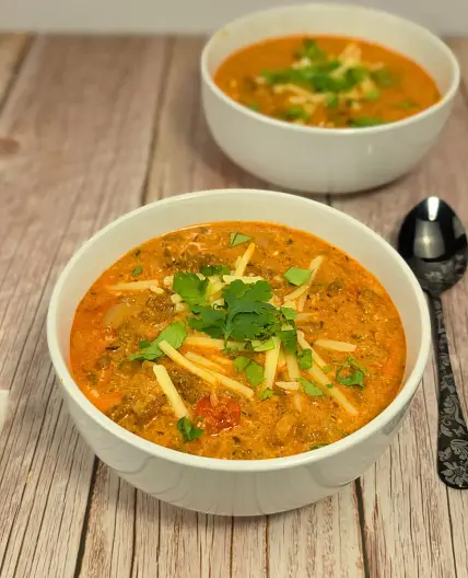 Keto Cottage Cheese Taco Soup with Ground Beef