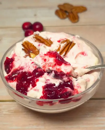 Keto Cranberry Cottage Cheese Salad with Pecans (High Protein, Sugar Free)