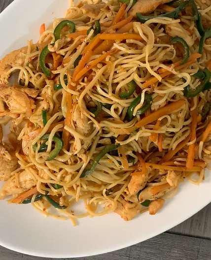 Indo-Chinese Chicken Hakka Noodles — Cooking with Anadi