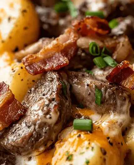 Loaded Steak and Potato Bake