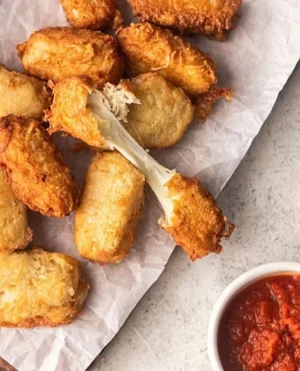 Latke Crusted Mozzarella Sticks