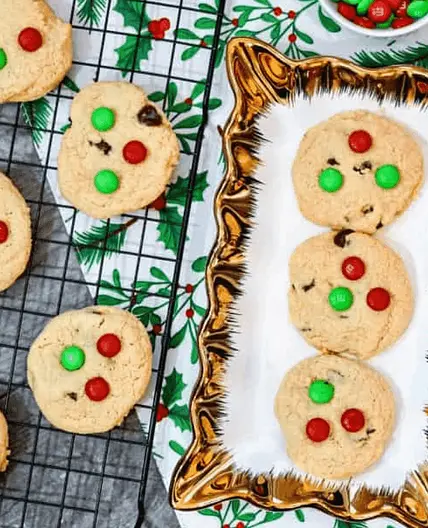 Air Fryer Christmas M&M Cookies