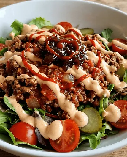 Spicy Burger Salad Bowl
