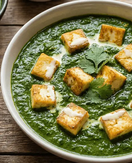 Low Calorie Palak Paneer with Rice