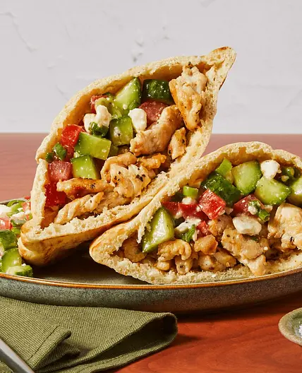 Chicken & Greek Salad Pita Pockets with Feta