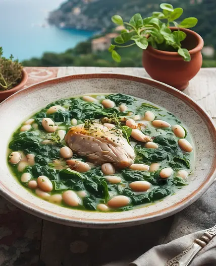 Glycine-Boosting Spinach & White Bean Soup