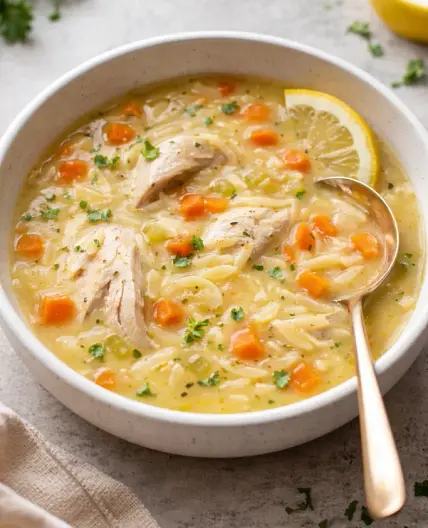 Lemon Chicken Orzo Soup
