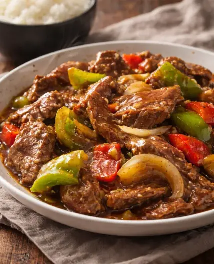 Slow Cooker Pepper Steak