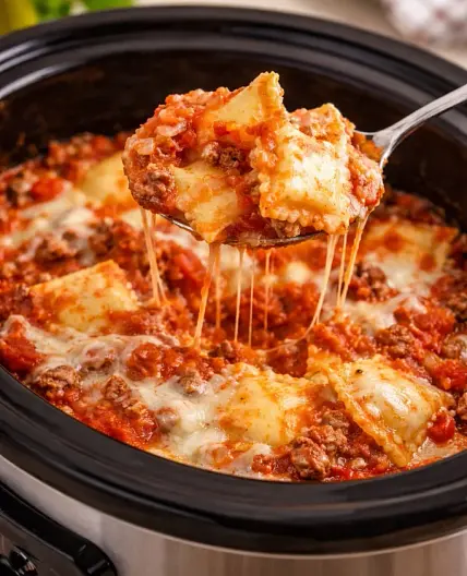 Crockpot Lasagna with Ravioli