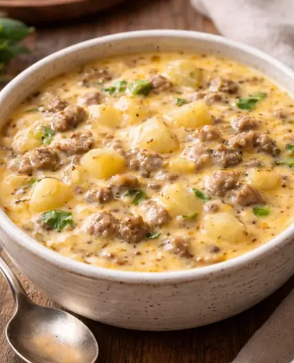 Cheesy Hamburger Potato Soup
