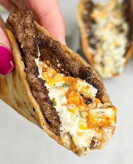 Street Corn Smash Burger Tacos