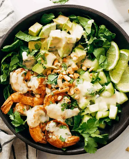 Shrimp and Avocado Salad with Miso Dressing