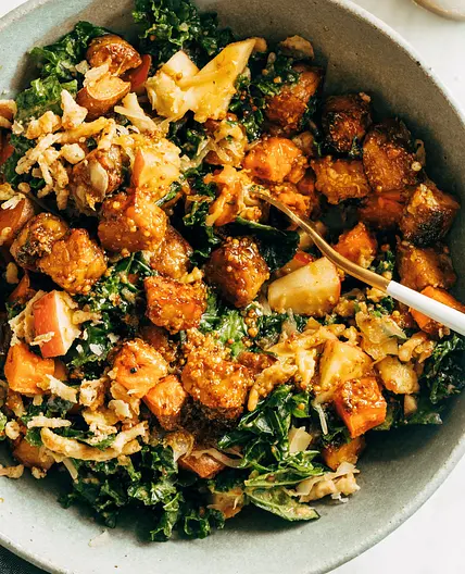 Fall Favorite Maple-Mustard Tempeh Bowls