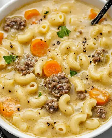Macaroni Cheeseburger Soup