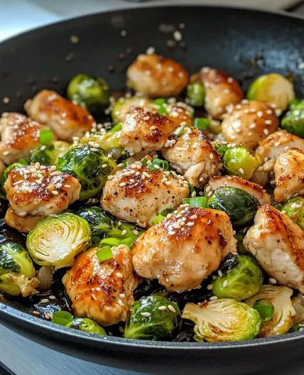 Honey-Garlic Chicken & Brussels Sprouts Skillet