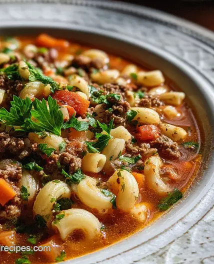 Olive Garden Pasta Fagioli Slow Cooker Recipe with Ground Beef