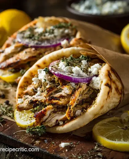 Chicken Gyro Authentic Lemon Oregano Recipe with Homemade Tzatziki