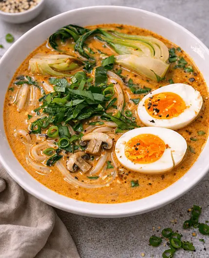 Ramen mit Gemüse und Udon-Nudeln