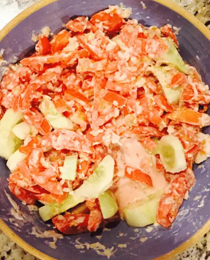 Probiotic Tomato Cucumber Salad