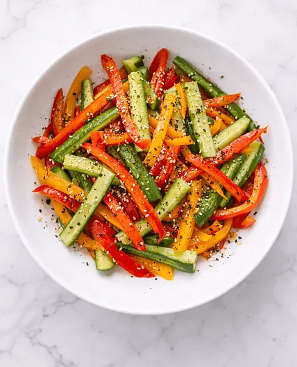 D'licious Marinated Cucumber Pepper Salad