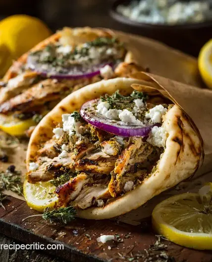 Chicken Gyro Authentic Lemon Oregano Recipe with Homemade Tzatziki