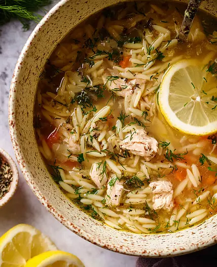 One-Pot Lemon Chicken Orzo Soup Recipe