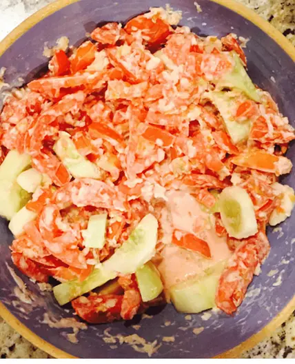 Probiotic Tomato Cucumber Salad