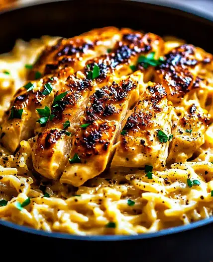 One-Pot Cajun Chicken Alfredo Orzo Easy Weeknight Dinner
